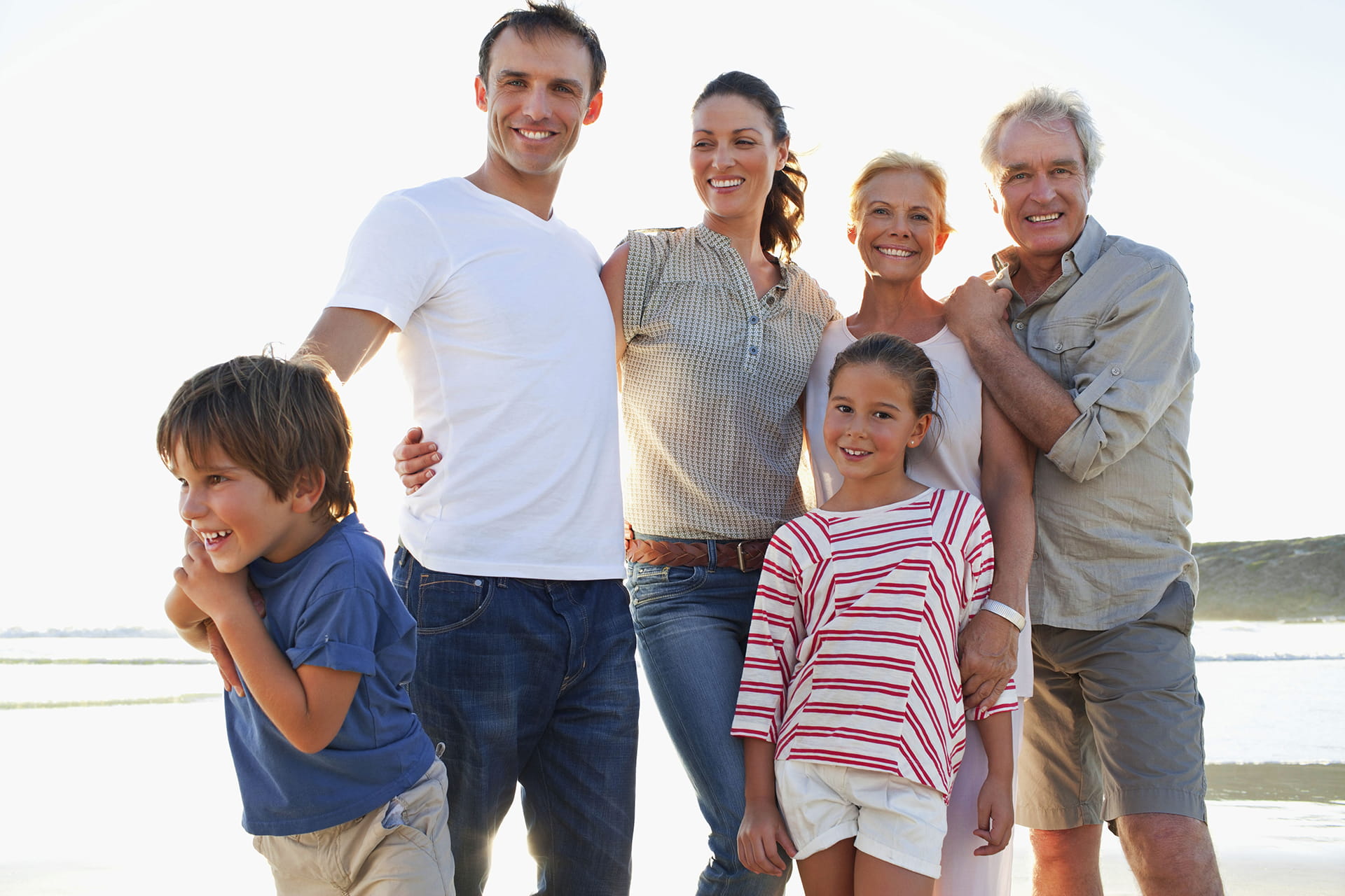 A family at the beach