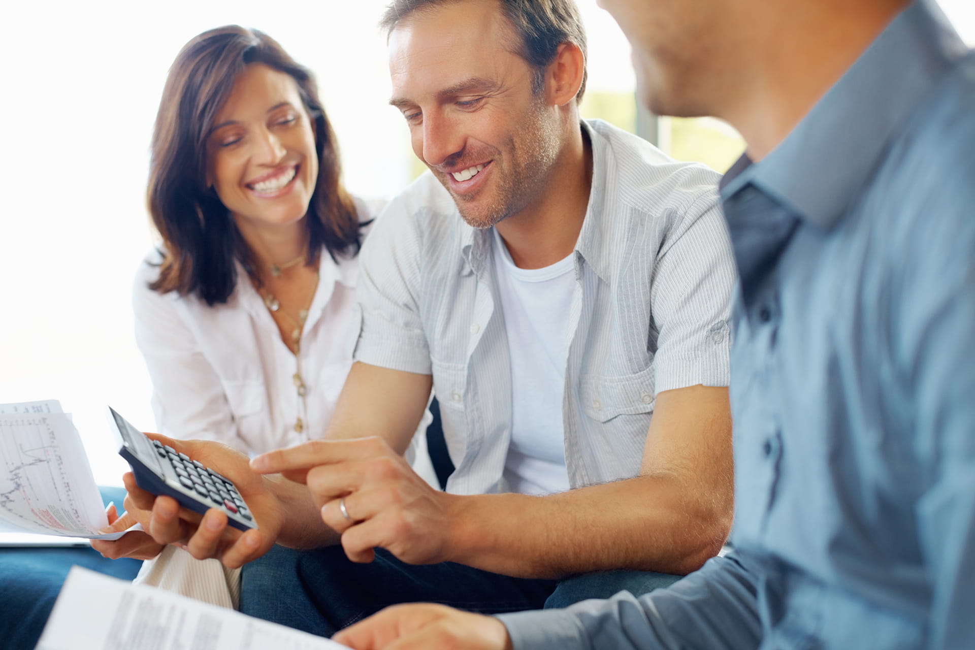 Mature couple discussing financial matter