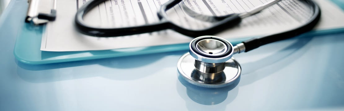 A stethoscope and clipboard